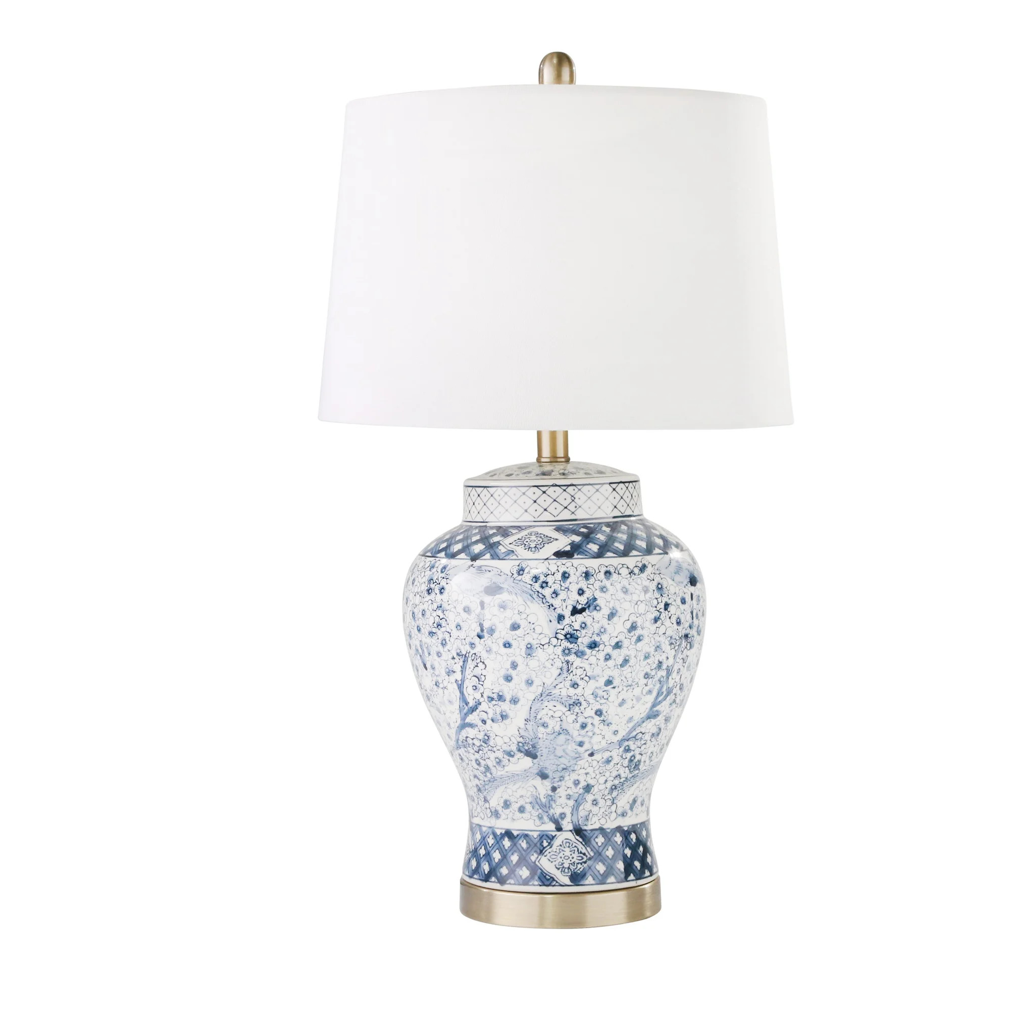 CERAMIC 27" GINGER JAR TABLE LAMP, BLUE/WHITE | Walmart (US)