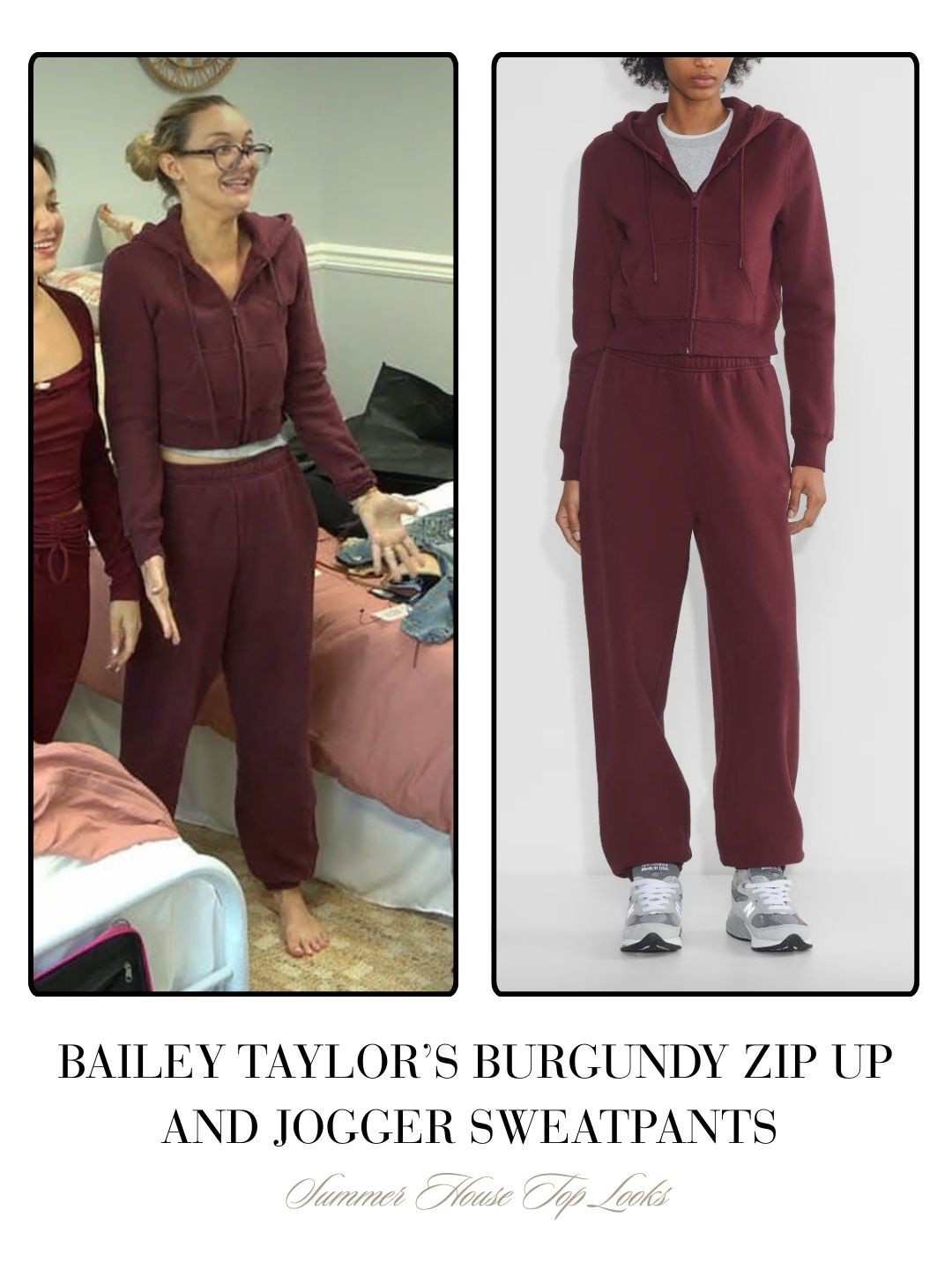 Bailey Taylor’s Burgundy Zip Up and Jogger Sweatpants 