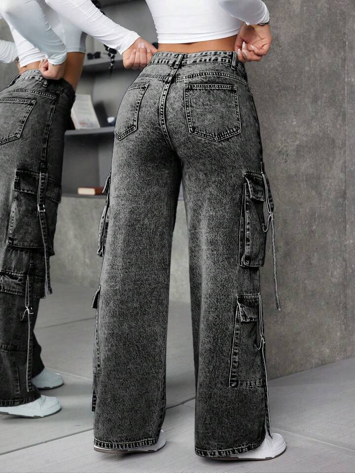 SHEIN ICON Women's Casual Versatile Washed Straight-Leg Denim Jeans | SHEIN