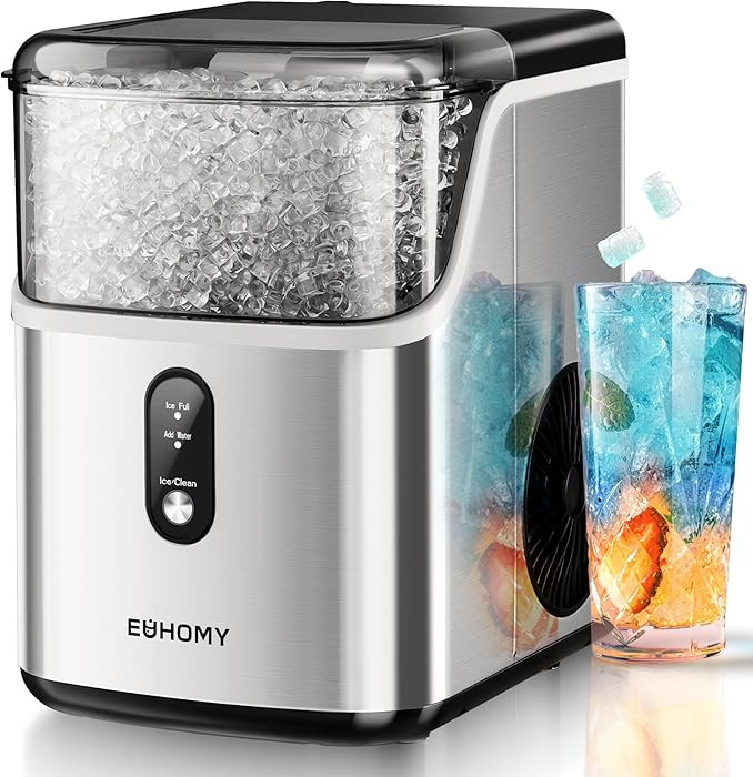 EUHOMY Nugget Ice Makers Countertop, Pebble Ice Maker Machine with 35lbs/24H Soft Ice, Self-Clean... | Amazon (US)
