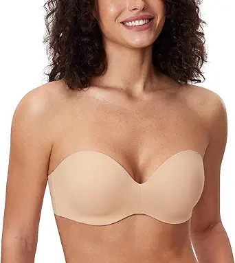 DELIMIRA Strapless Bras for Women - Underwire Lightly Lined Multiway Plus Size Full Coverage Band... | Amazon (US)
