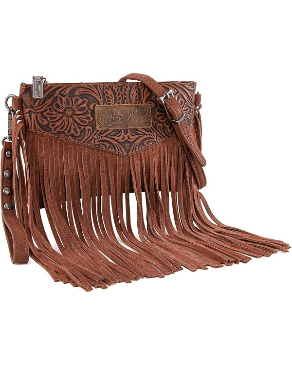 Wrangler Crossbody Small Purse for Women Wristlet Fringe Bag Western Purse | Amazon (US)
