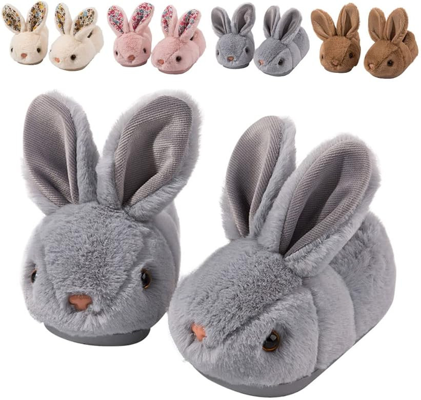 Toddler Slippers Girl Boy House Slipper Kids Rabbit Winter Slipper Warm Bunny Slippers Soft Plush... | Amazon (US)