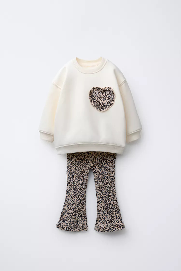 PRINTED SWEATSHIRT AND FLARE LEGGING SET | Zara US