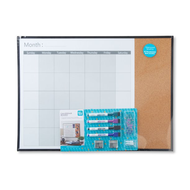 Pen+Gear Magnetic Dry Erase Combination Monthly Calendar Board, 17" x 23" - Walmart.com | Walmart (US)