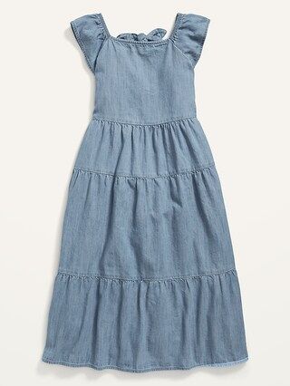 Sleeveless Tiered Back-Tie All-Day Midi Dress for Girls | Old Navy (US)