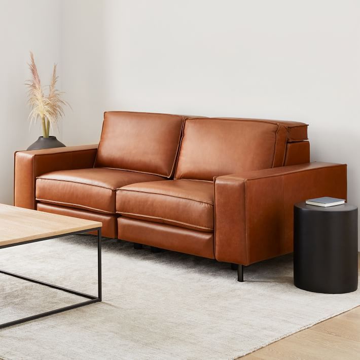 Axel Motion Leather Reclining Sofa (78") | West Elm (US)