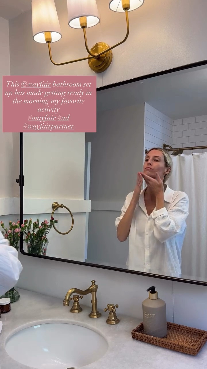 This @Wayfair  bathroom set up has made getting ready in the morning my favorite activity 
#wayfair #ad #wayfairpartner

#LTKSaleAlert #LTKmorningroutine #LTKHome