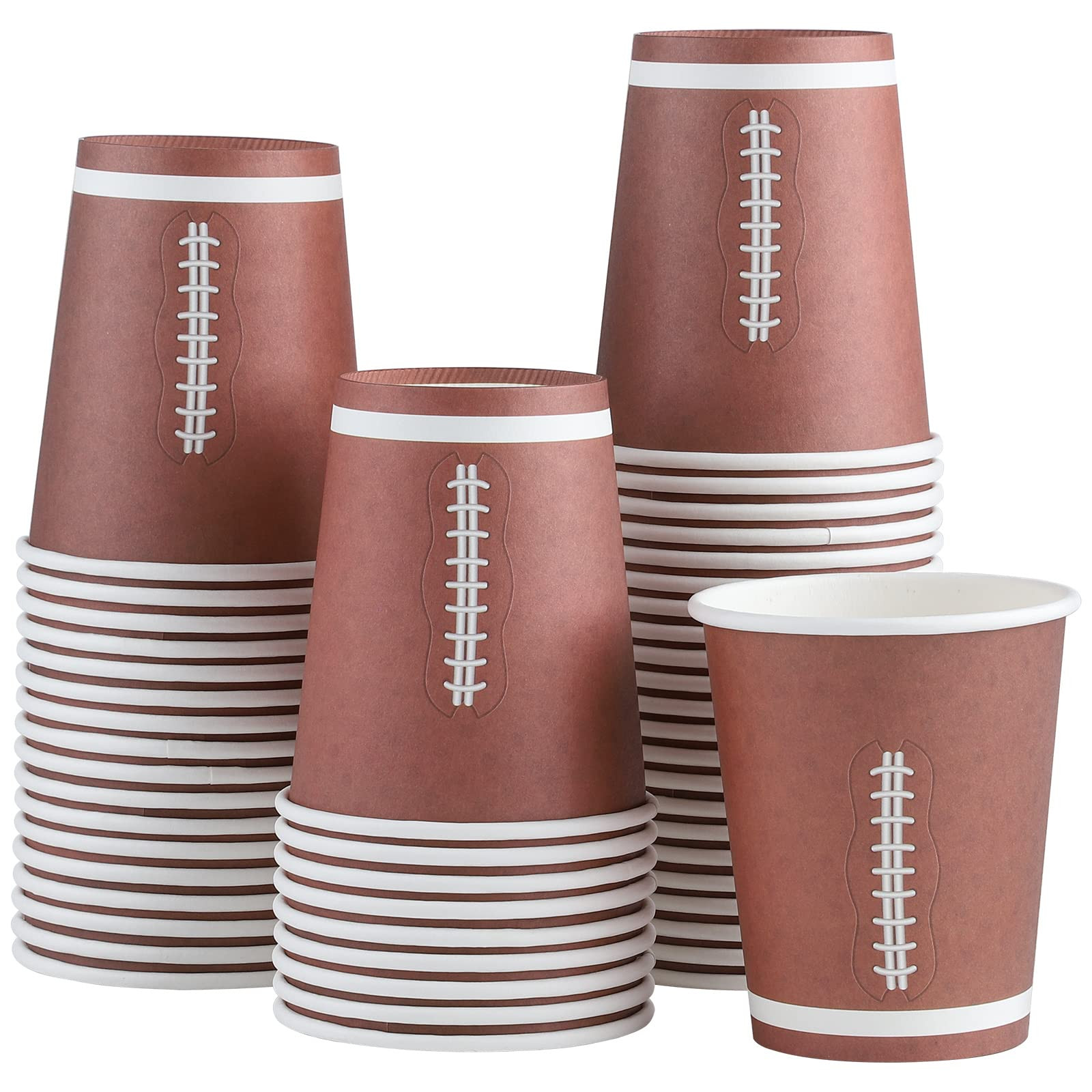 durony 50 Pack Football Themed Cups Thicken Football Paper Coffee Cups 9 Ounce Party Cups Bulk for C | Amazon (US)