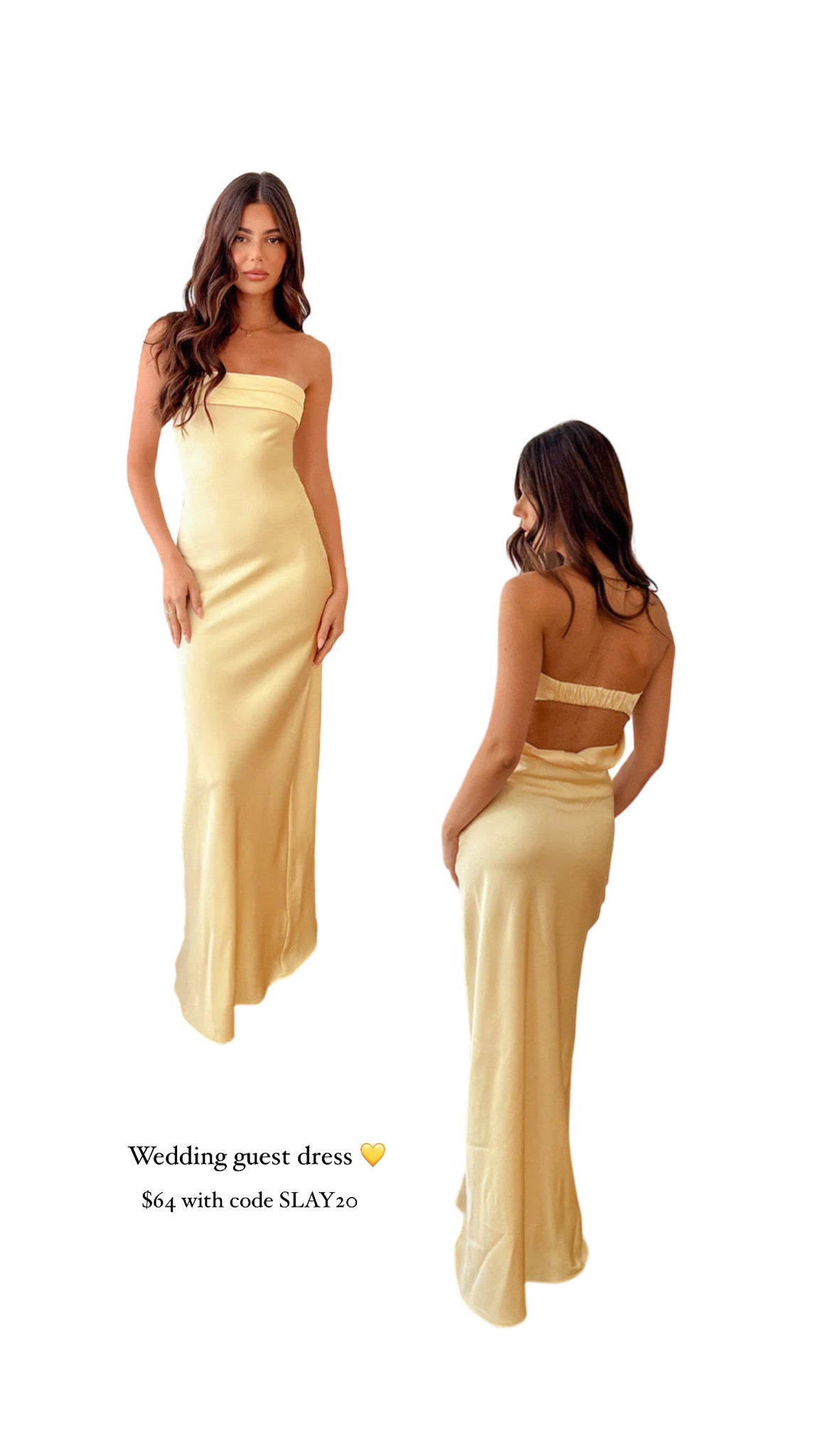 knee length dresses for ladies Maiah Yellow Maxi Dress