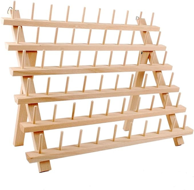 NW 60-Spools Wooden Thread Holder Sewing and Embroidery Thread Rack and Organizer Thread Rack for... | Amazon (US)