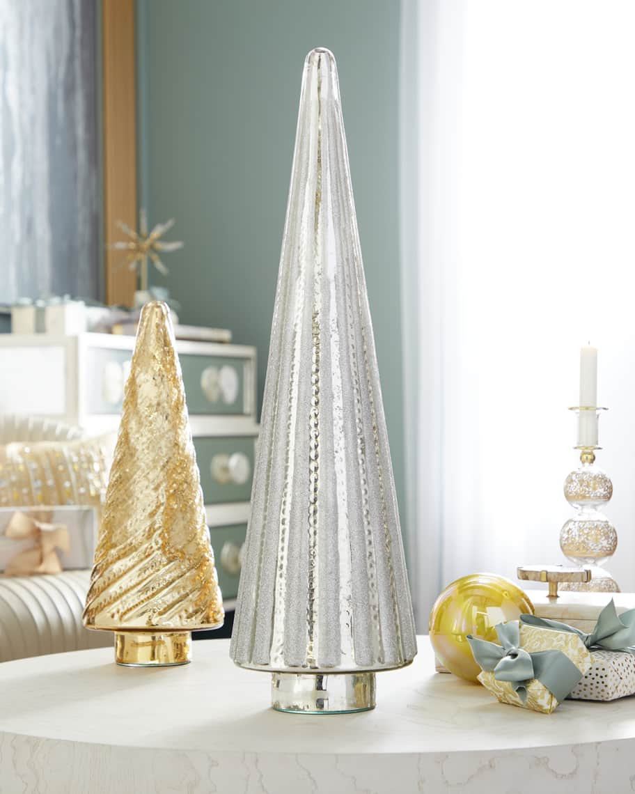 Neiman Marcus 26" Mercury Glass Tree in Silver w/ Glitter | Neiman Marcus