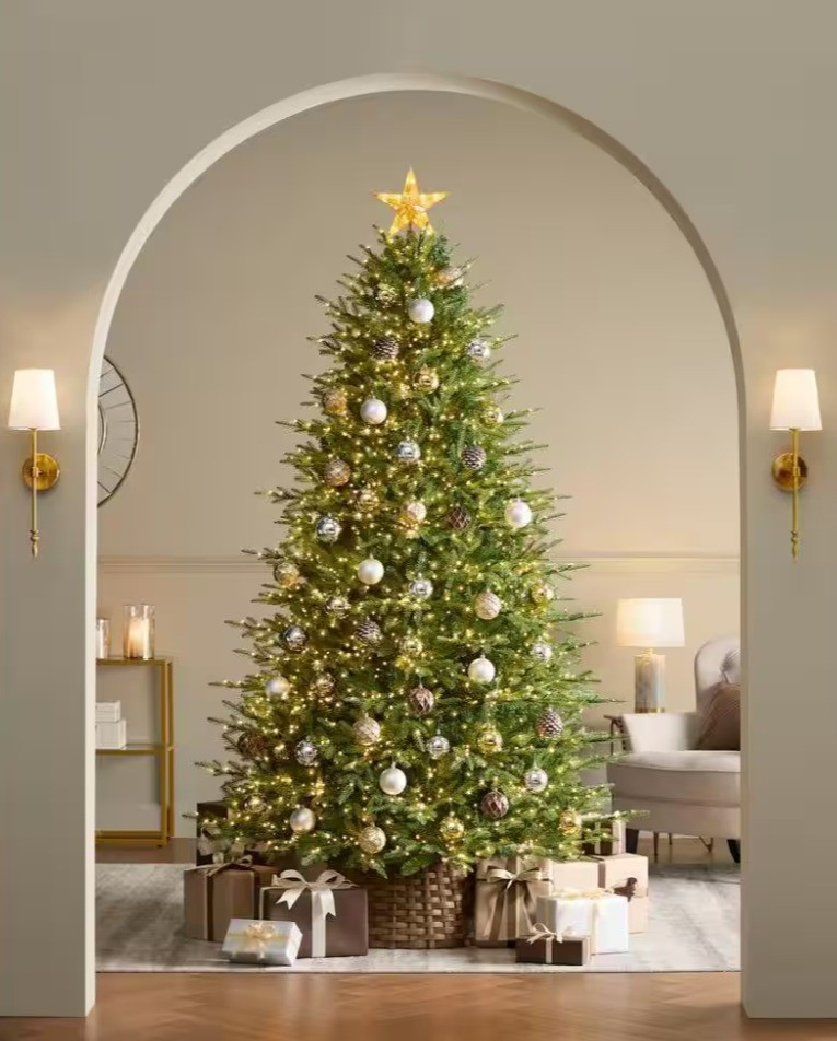 The most beautiful full artificial Christmas tree with multiple light settings, warm white, multicolor or twinkle lights settings. 

#LTKHoliday #LTKSeasonal #LTKHome