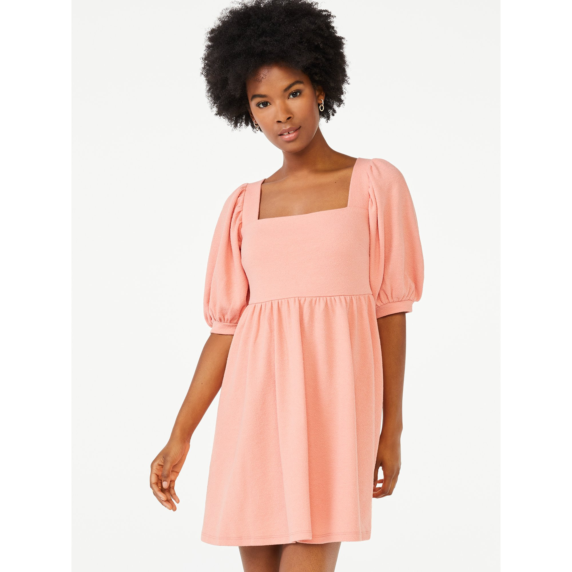 Scoop Women's Square Neck Babydoll Dress | Walmart (US)