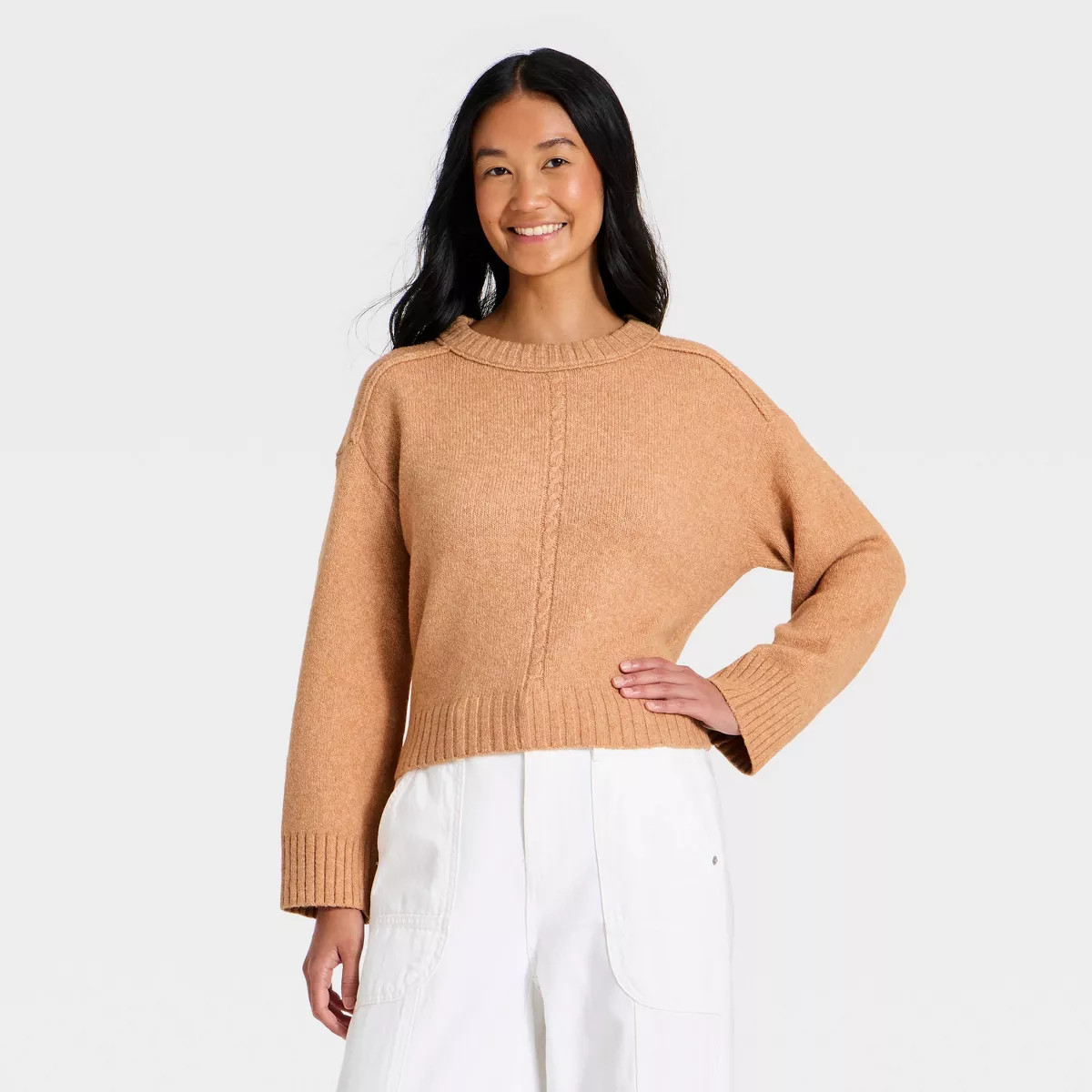 Women's Heritage Crewneck Pullover Sweater - Universal Thread™ Pink M | Target