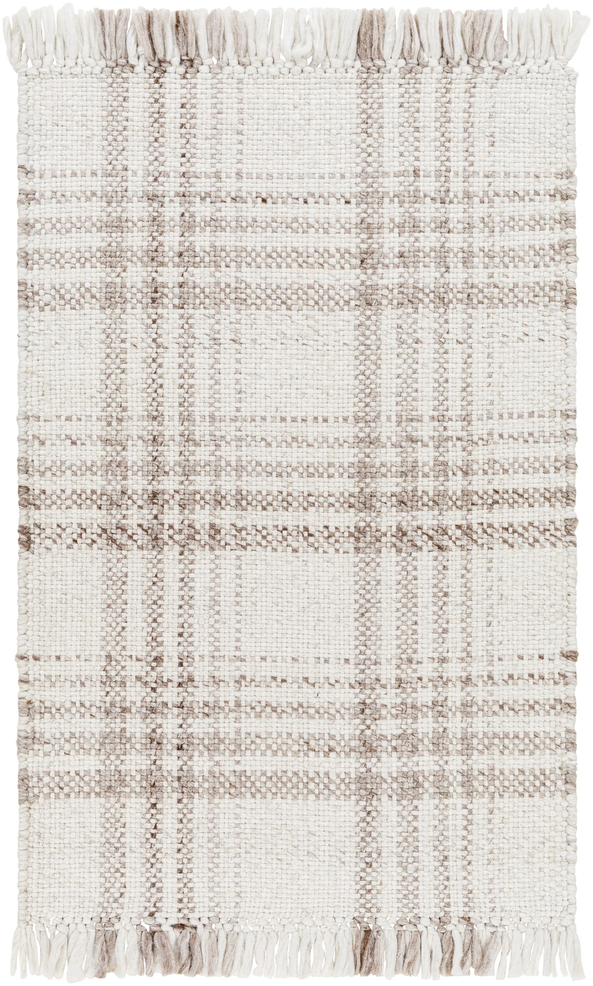 Cay Plaid Flatweave Recycled P.E.T. Indoor/Outdoor Area Rug in Taupe/Beige | Wayfair North America