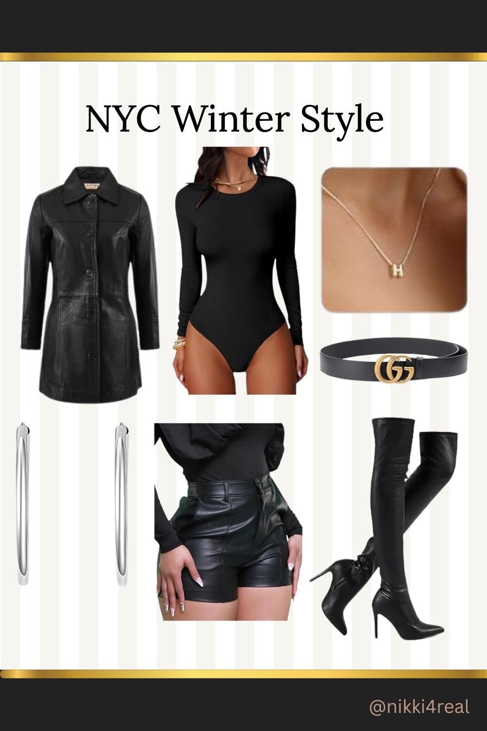 Channel your inner city fashionista with this bold NYC-inspired winter outfit! From faux leather layers to luxe gold details, this full look is ready to shop. Tap through to grab these amazing finds and elevate your cold-weather wardrobe!

#WinterOutfit #NYCFashion #AmazonFinds #AllBlackLook #StreetStyle

#LTKootd