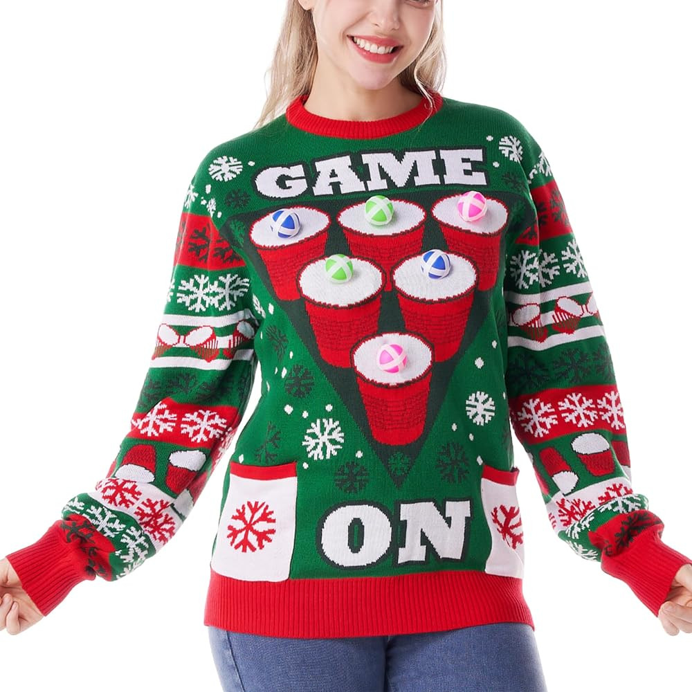 Giggling Getup Ugly Christmas Sweater for Women, LED Light Up Christmas Trees Ugly Sweater, Holid... | Amazon (US)