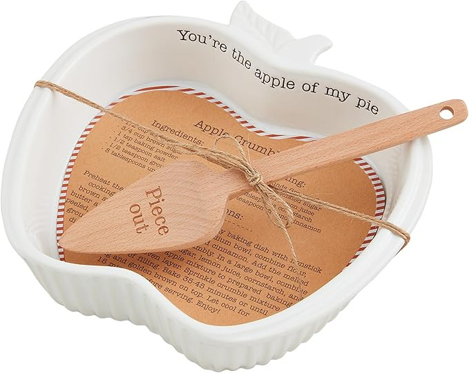 Mud Pie Apple Pie Recipe Baker Set; Baker 11 3/4" X 10" | Server 8" | Amazon (US)