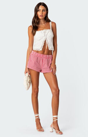 Edikted Gingham Boxer Shorts | PacSun