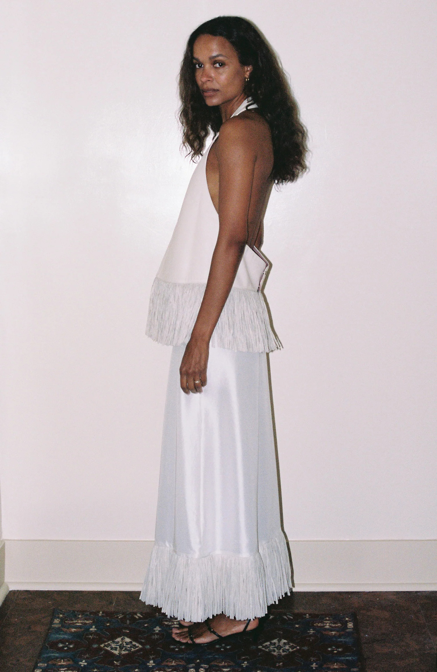 Deià Skirt in Ivory Silk with Raffia | Shop.app