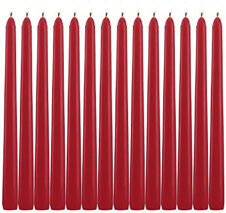 Amazon.com: HELLY 14 Pack Tall Red Taper Candles - 10 Inch Red Dripless, Unscented Dinner Candle ... | Amazon (US)