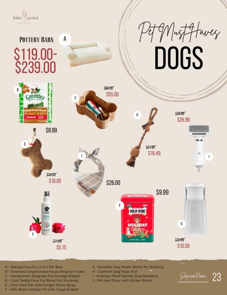 23 | Must Haves for Dogs

Welcome to Our Lake Point Farmhouse’s Holiday Gift Guide! Here you can find the best sales and holiday gift finds this year! 

The ultimate gift guide for your four-legged, barking friends!

#LTKfamily #LTKGiftGuide #LTKCyberweek