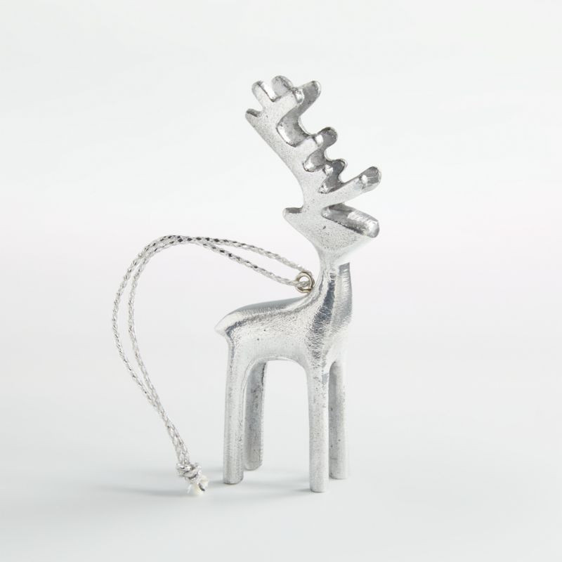 Silver Reindeer Christmas Tree Ornament + Reviews | Crate & Barrel | Crate & Barrel