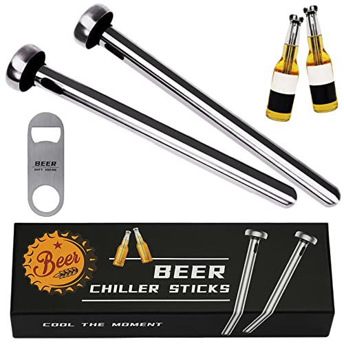 PONPUR 2pc Beer Chiller Sticks with 1 Bottle Opener, Beer Giftsfor Men Dad Adult, Cool Bartool Accessories for Chilling, Beer Lover Gift for Christamas Anniversary Birthday | Amazon (US)