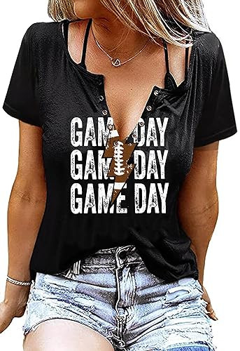 Game Day Shirts Women Football(Black S) | Amazon (US)