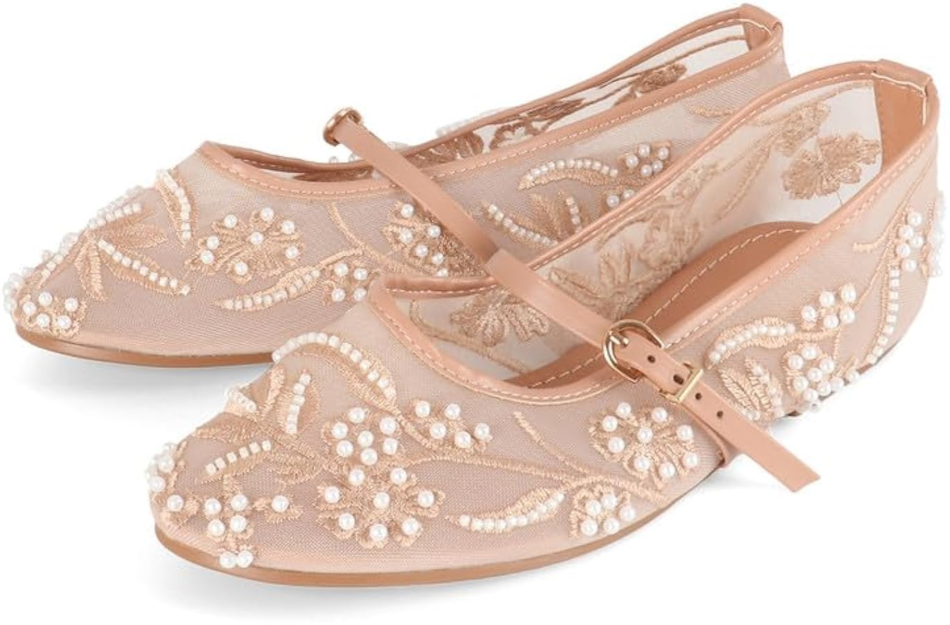 Ballet Flats with Strap for Women Floral Ballet Flats Mesh Shoes Women Flat Slip On Ballerina Sho... | Amazon (CA)
