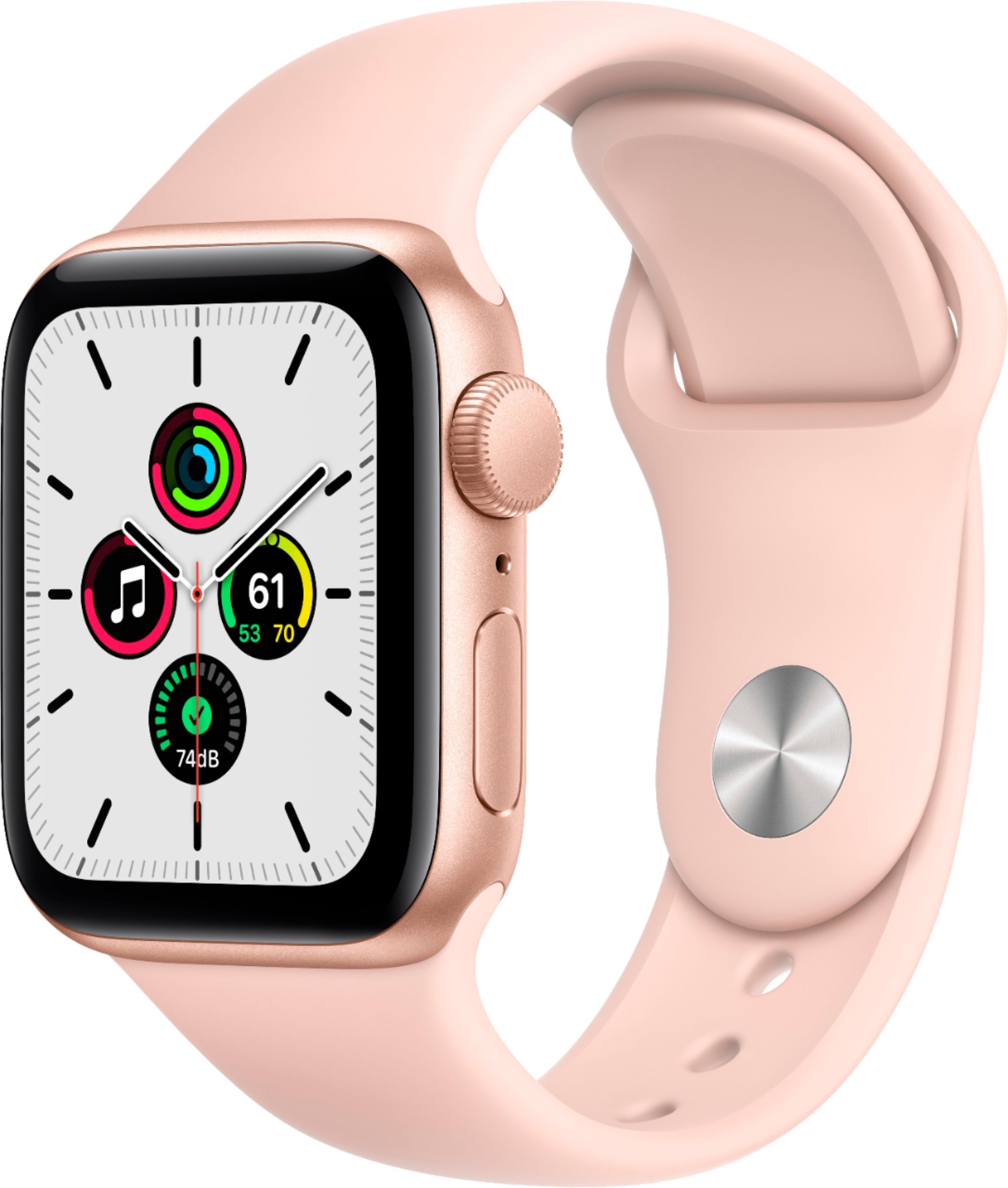 Apple Watch SE (GPS) 40mm Gold Aluminum Case with Pink Sand Sport Band Gold MYDN2LL/A - Best Buy | Best Buy U.S.