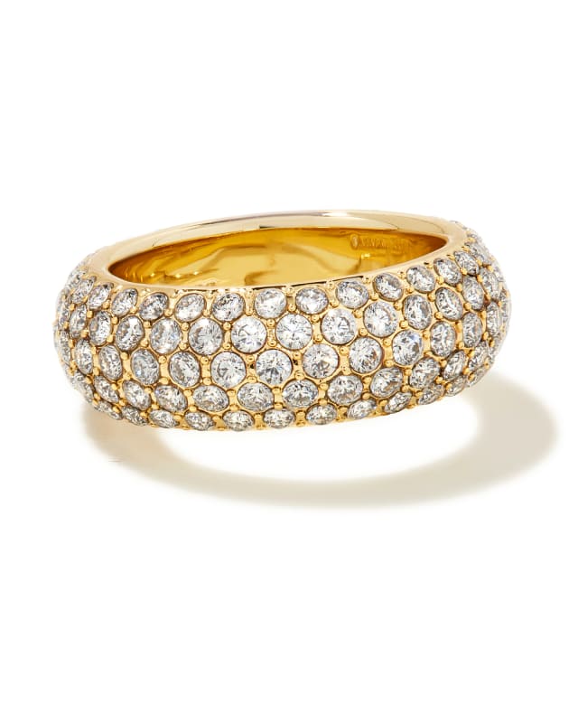 Mikki Gold Pave Band Ring in White Crystal | Kendra Scott | Kendra Scott