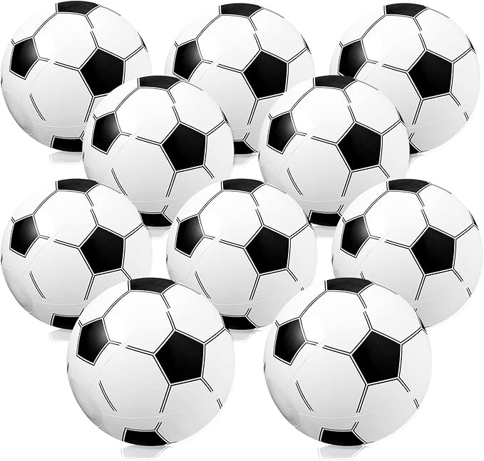 WELLVO 24 Pack 12" Inflatable Soccer Beach Balls - Bulk Kids Party Favors & Outdoor & Pool Toys | Amazon (US)