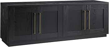 Henn&Hart Tillman Rectangular TV Stand for TV's up to 80" in Black Grain | Amazon (US)