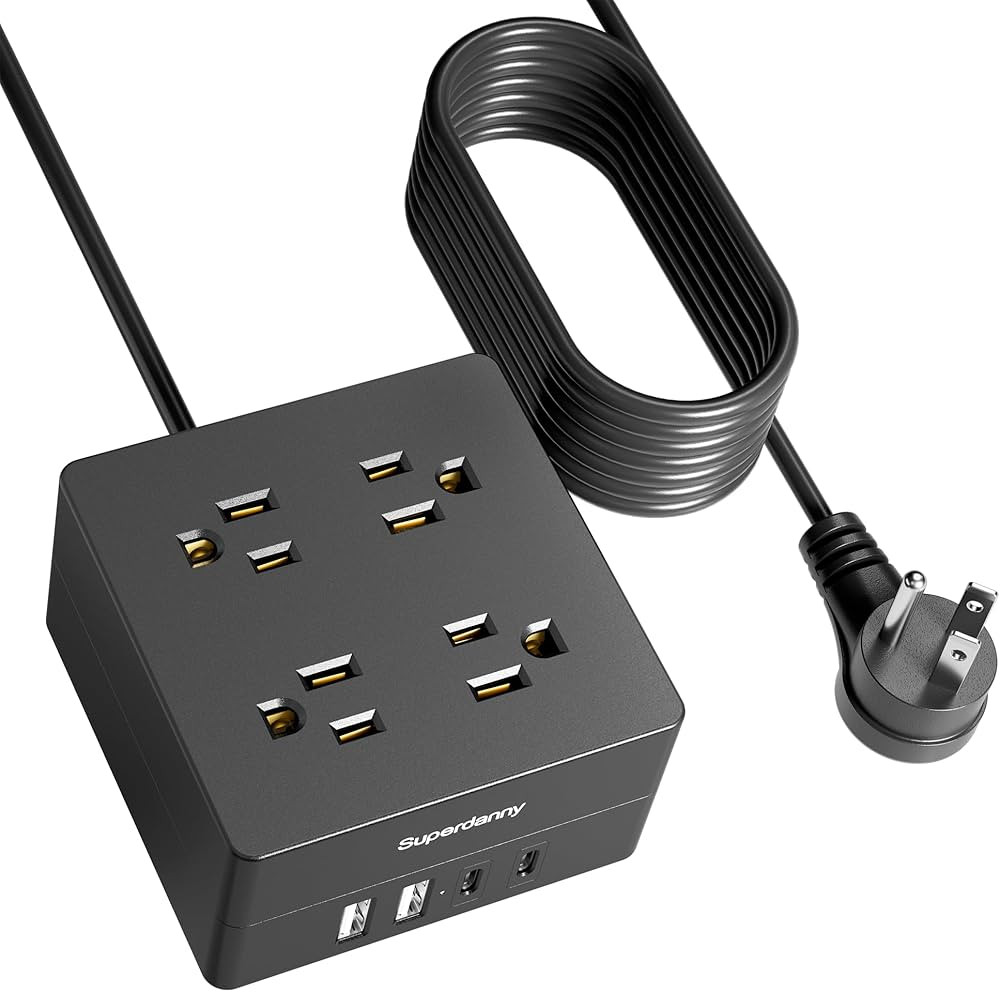 Power Strip USB Surge Protector - SUPERDANNY 9.8ft Mountable Charging Station with 4 Widely Space... | Amazon (US)