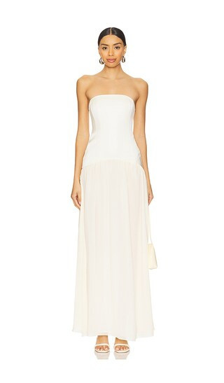 WeWoreWhat Corset Sheer Midi Dress in White. - size 0 | Revolve Clothing (Global)