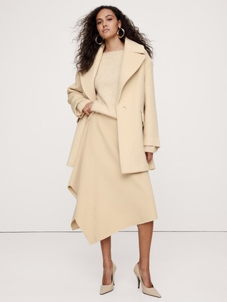 Double-Faced Wool-Blend Midi Skirt | Banana Republic (US)