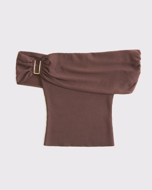 Hardware Off-The-Shoulder Sweater Top | Abercrombie & Fitch (US)