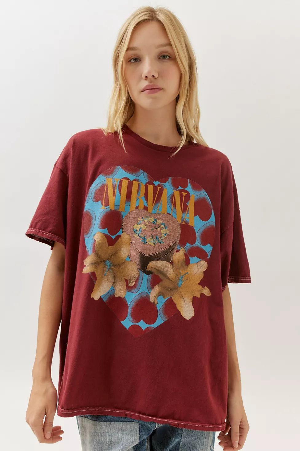 Nirvana Heart-Shaped Box T-Shirt Dress | Urban Outfitters (US and RoW)