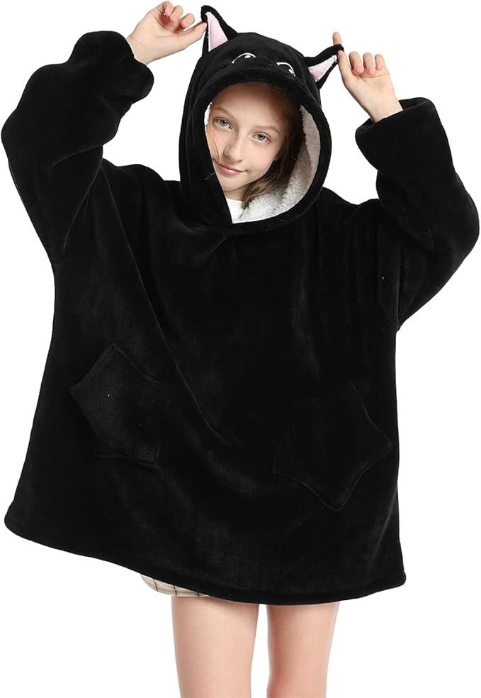 Wearable Blanket Hoodie for Kids Girls Boy 4-12YR Cute Animal Oversized Hooded Blanket Super Soft... | Amazon (US)