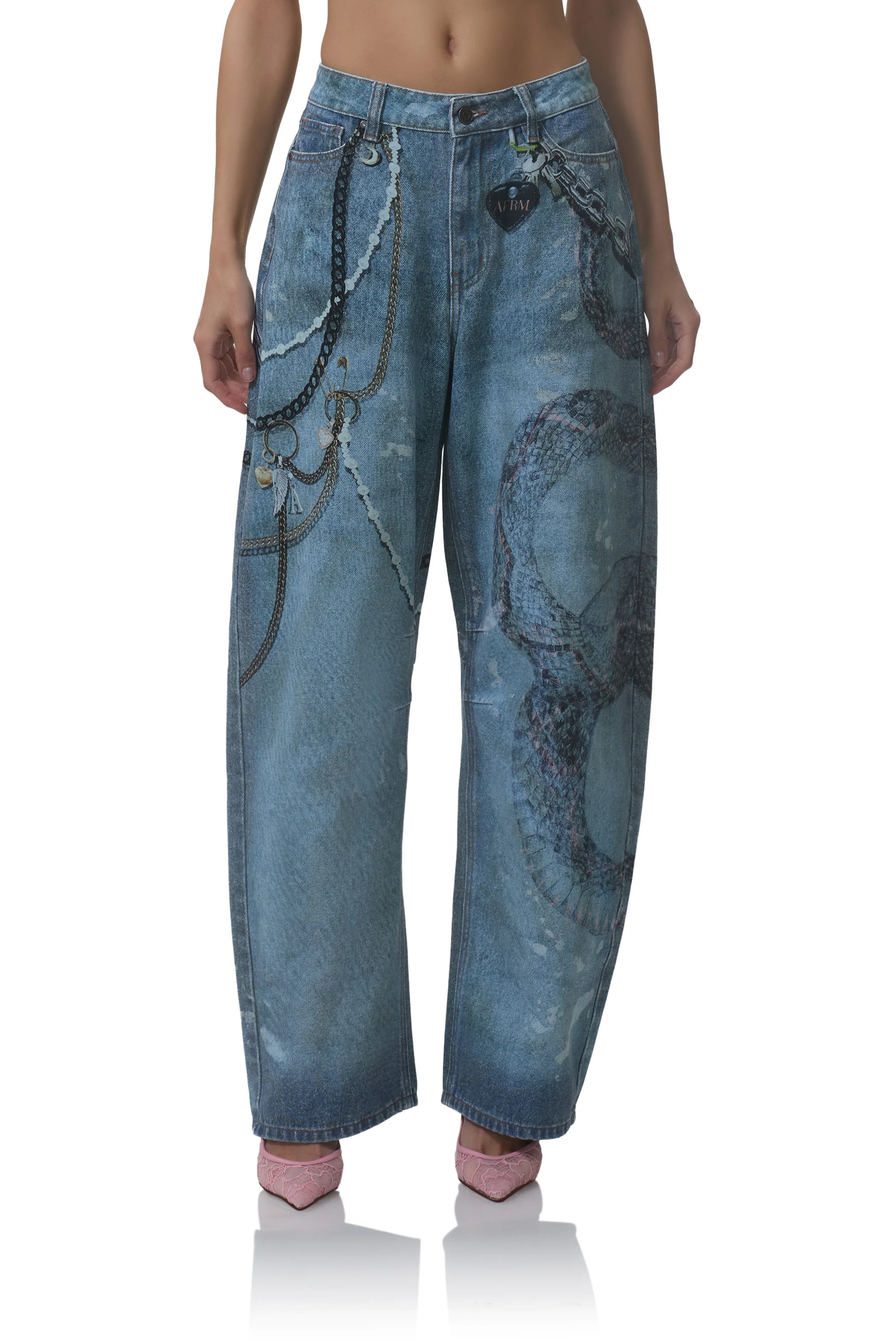 Walker Barrel Pant - Grunge Print | ShopAFRM