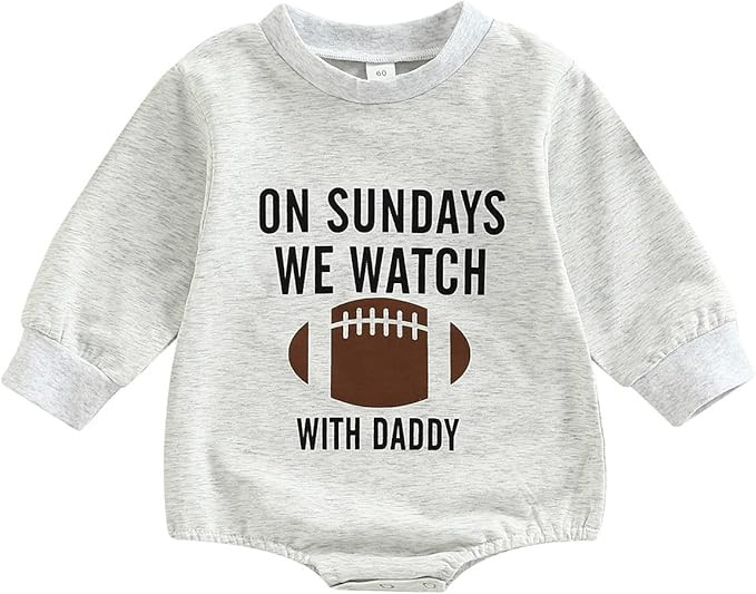 BULINGNA Newborn Infant Baby Boy Girl Sweatshirt Romper Funny Letters Print Long Sleeve One-Piece... | Amazon (US)