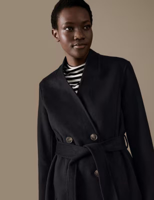 Wool Blend Belted Wrap Coat | Autograph | M&S | Marks & Spencer (UK)
