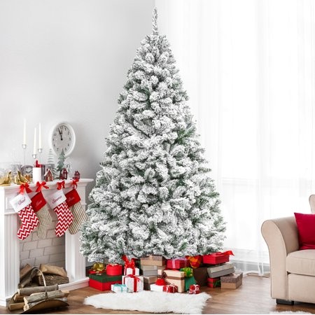 Best Choice Products 6ft Premium Snow Flocked Hinged Artificial Christmas Pine Tree Holiday Decor w/ | Walmart (US)