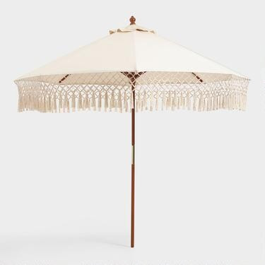 Natural 9 Ft Replacement Umbrella Canopy With Fringe | World Market