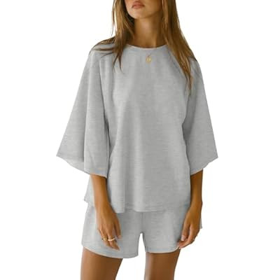ANRABESS Womens Oversized Pajamas Set 2026 Summer Casual 2 P… | Amazon (US)