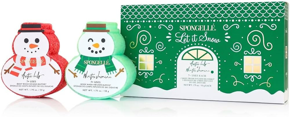 Spongellé Snowpeople Gift Set Body Wash Infused Buffers, Let It Snow | Amazon (US)