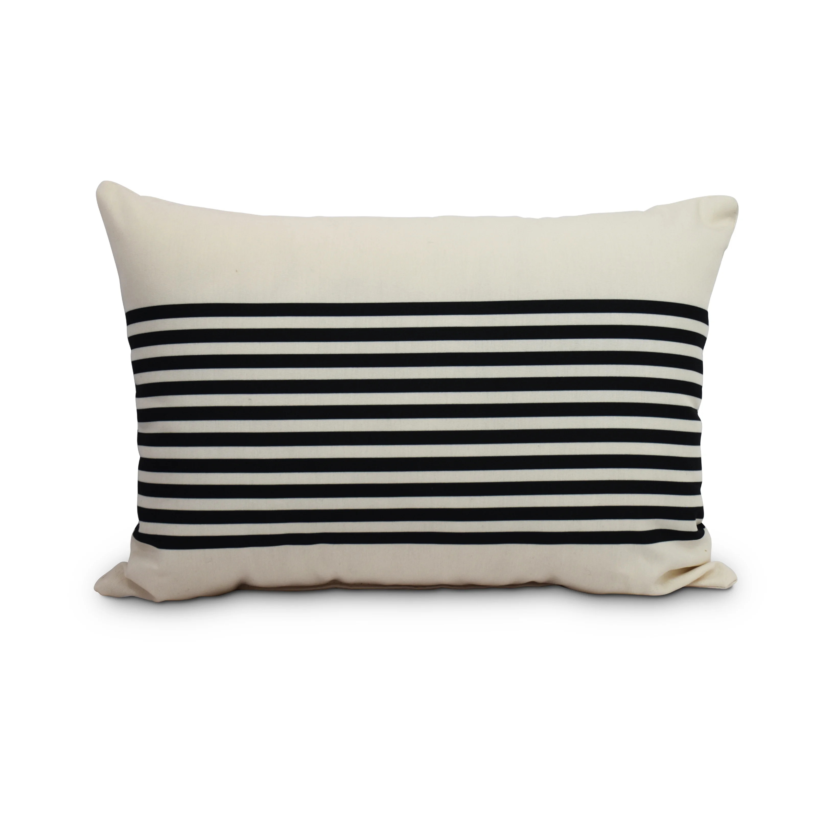 Simply Daisy's Ivory and Black 14 x 20 Striped Print Outdoor Pillow | Walmart (US)