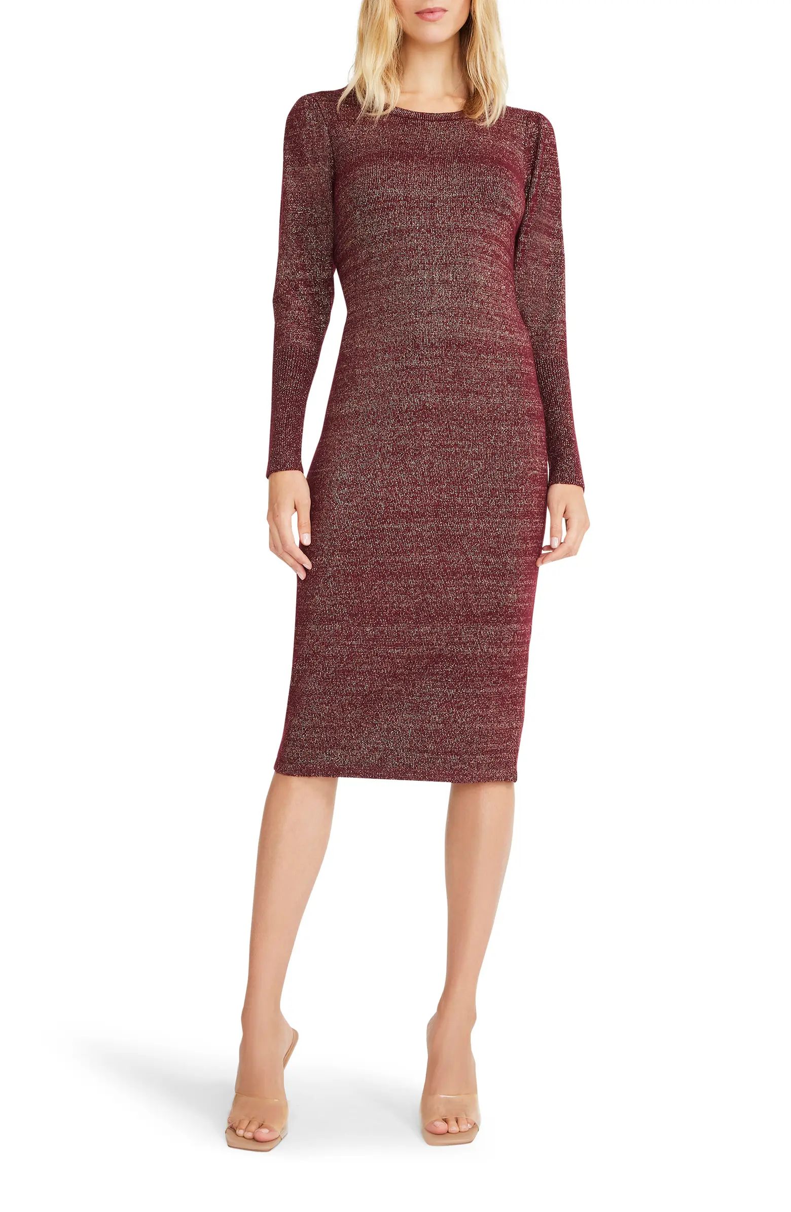 BETSEY JOHNSON Metallic Long Sleeve Sweater Dress | Nordstromrack | Nordstrom Rack